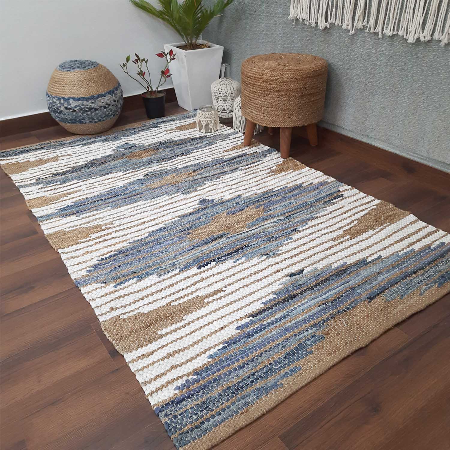 Avioni Home Eco Collection – Woven Cotton And Jute- Luxury Look -Multiple Siz