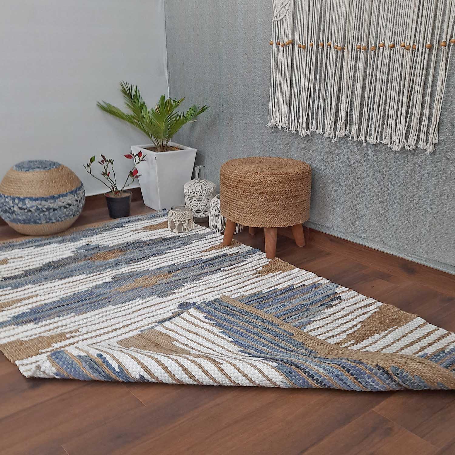 Avioni Home Eco Collection – Woven Cotton And Jute- Luxury Look -Multiple Siz