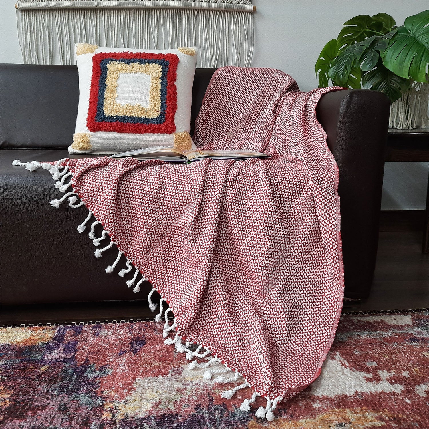 Avioni Premium 100% Cotton Sofa Throws/Blankets-  120cm x 150cm