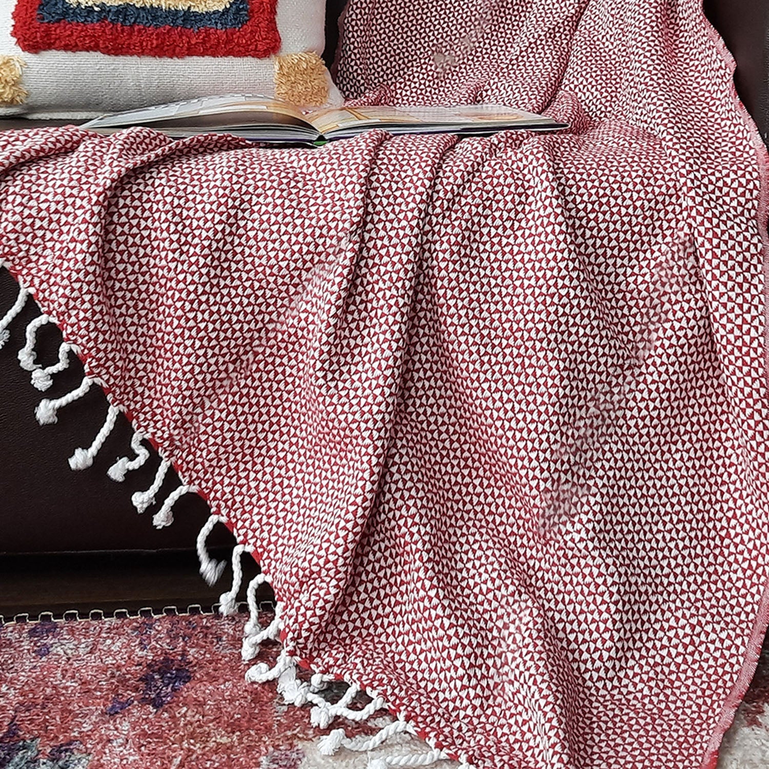 Avioni Premium 100% Cotton Sofa Throws/Blankets-  120cm x 150cm