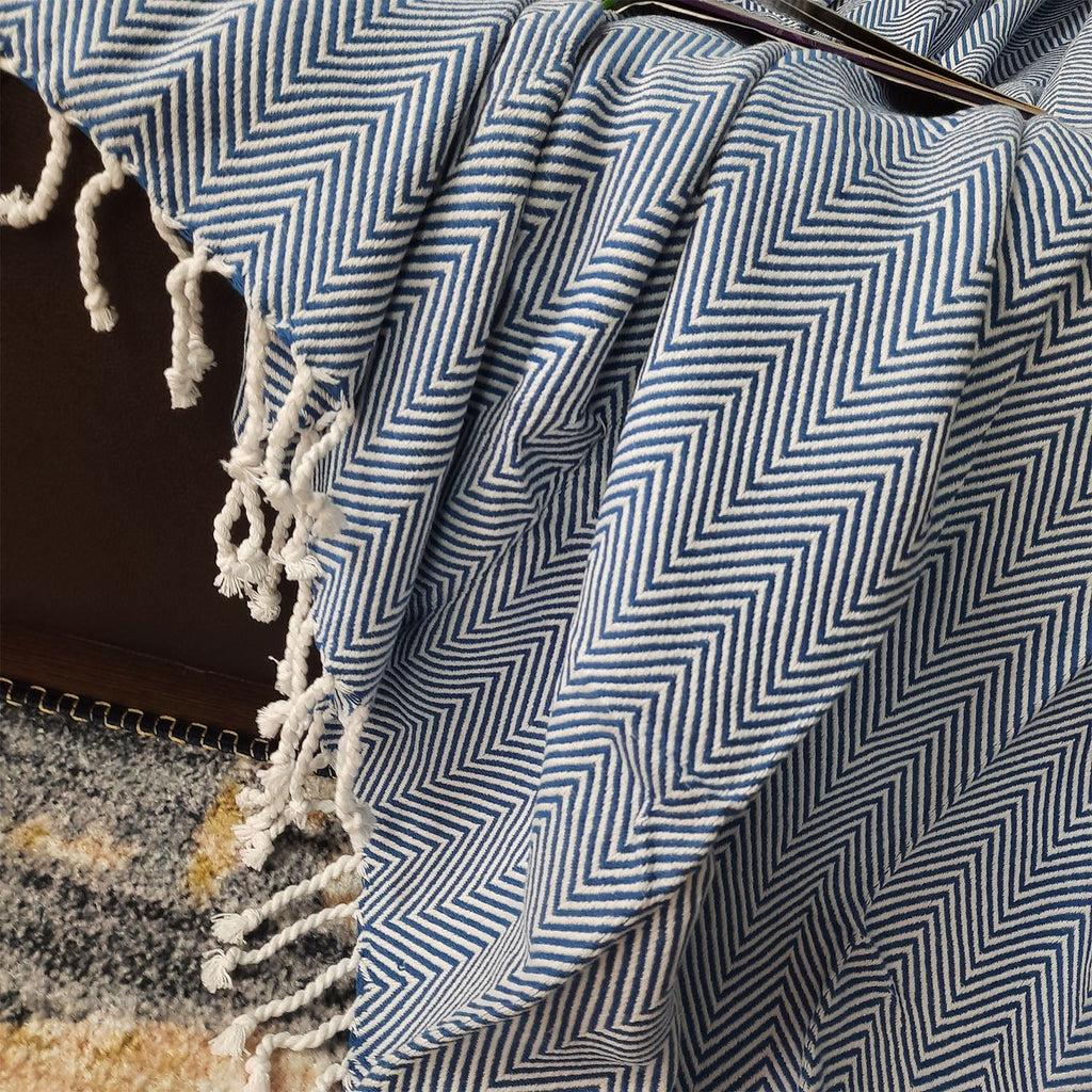 Avioni Premium 100% Cotton Sofa Throws/Blankets-  120cm x 150cm