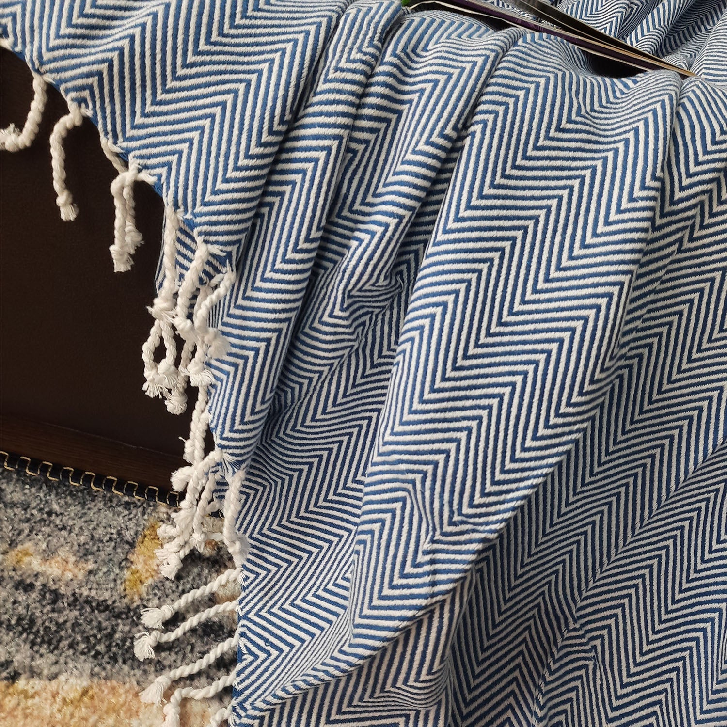 Avioni Premium 100% Cotton Sofa Throws/Blankets-  120cm x 150cm