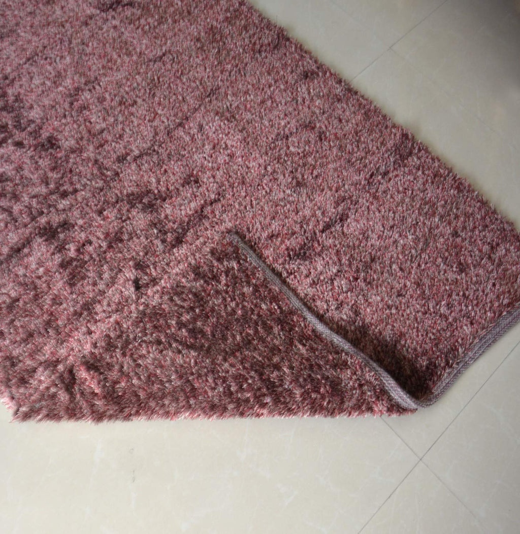 Flurry Yarn Fur Dhurrie For Living Room|Red With White Shade|By Avioni| 90cm x 150cm (~3×5 Feet)