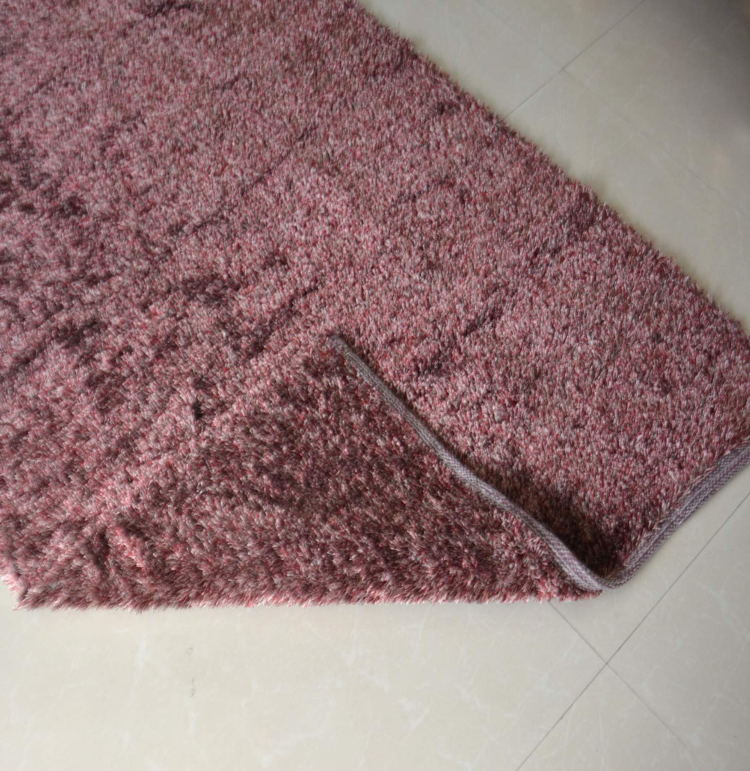 Flurry Yarn Fur Dhurrie For Living Room|Red With White Shade|By Avioni| 90cm x 150cm (~3×5 Feet)