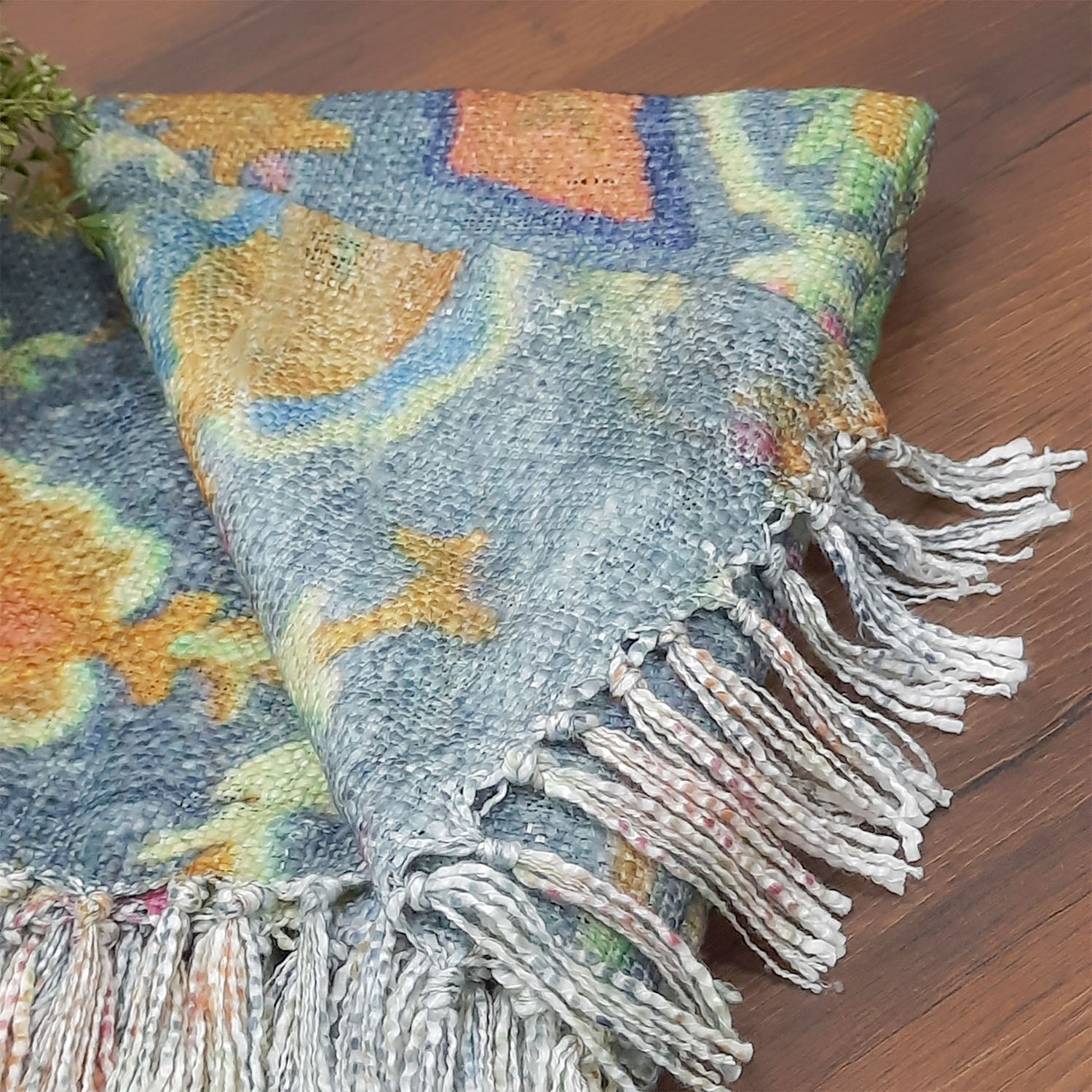 Avioni Sofa Throw for a Chic and Cozy Living Room: Handloom Beautiful Multicolor Traditional Design Virgin Premium Polyester Slub Soft Sofa Throw