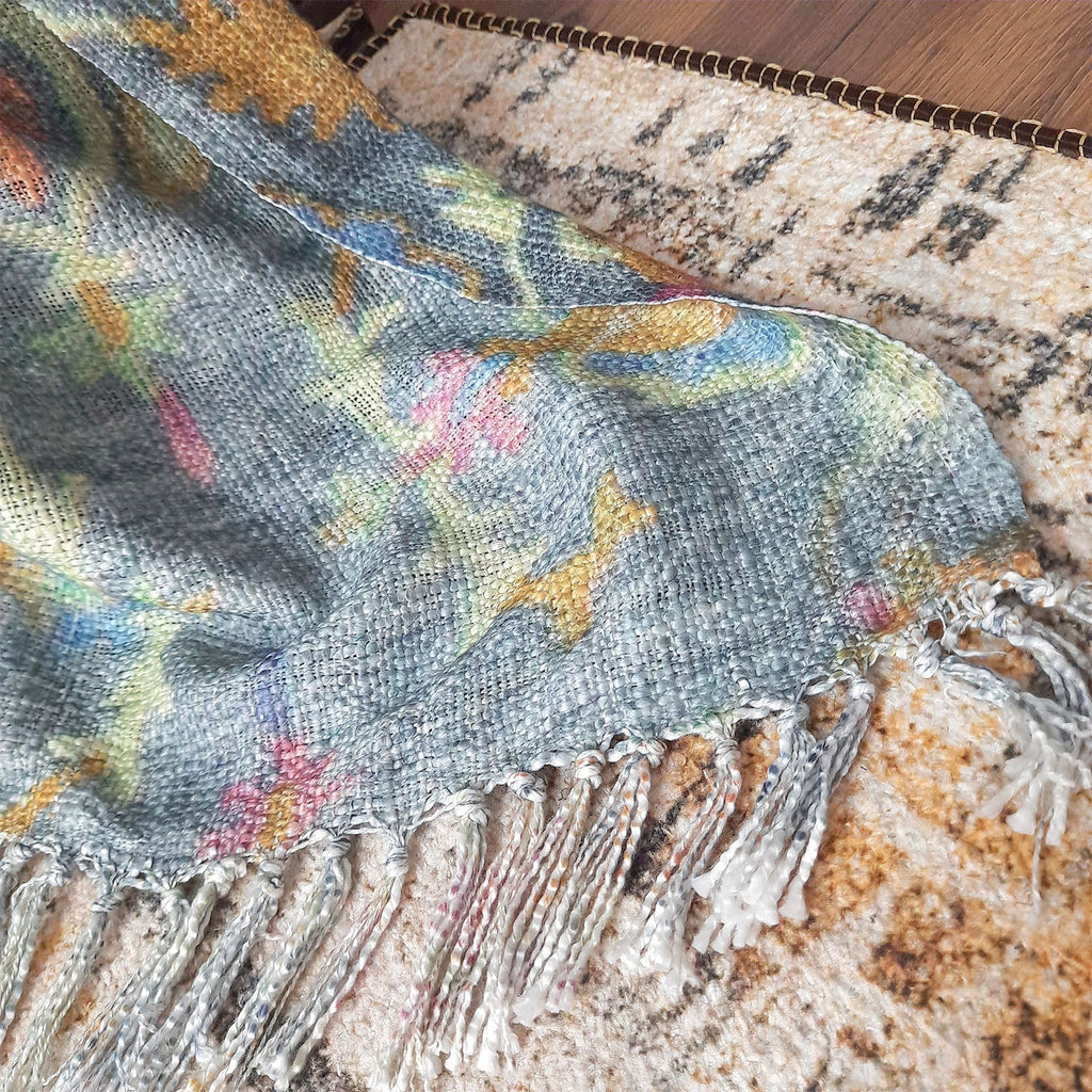 Avioni Sofa Throw for a Chic and Cozy Living Room: Handloom Beautiful Multicolor Traditional Design Virgin Premium Polyester Slub Soft Sofa Throw