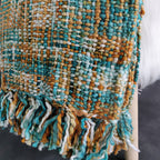 Avioni Sofa Throws/Blankets Super Soft Acrylic Handloom Weaved Blue Multicolour – (Aura Collection)-127×152 cm (50 x 60 Inch)