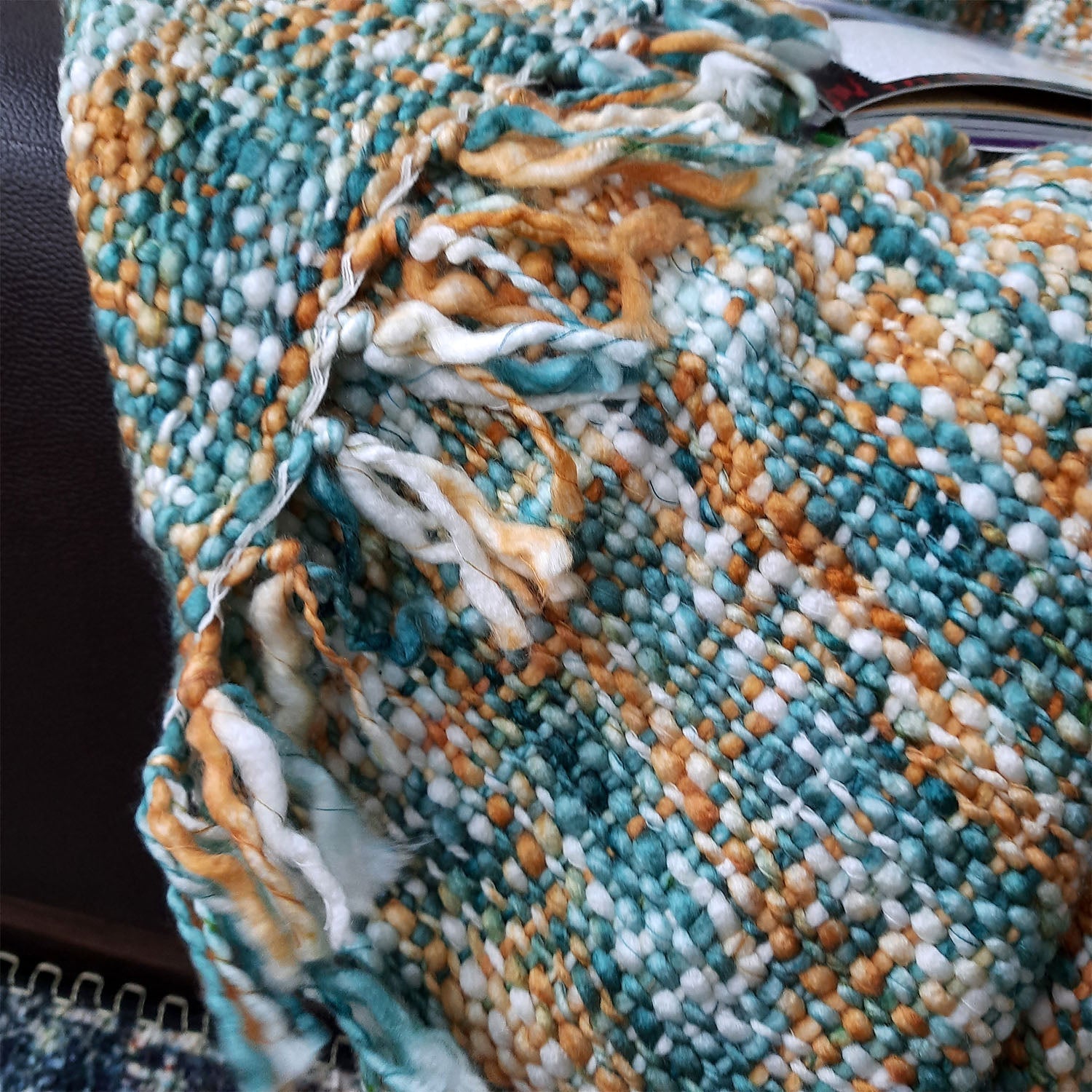 Avioni Sofa Throws/Blankets Super Soft Acrylic Handloom Weaved Blue Multicolour – (Aura Collection)-127×152 cm (50 x 60 Inch)