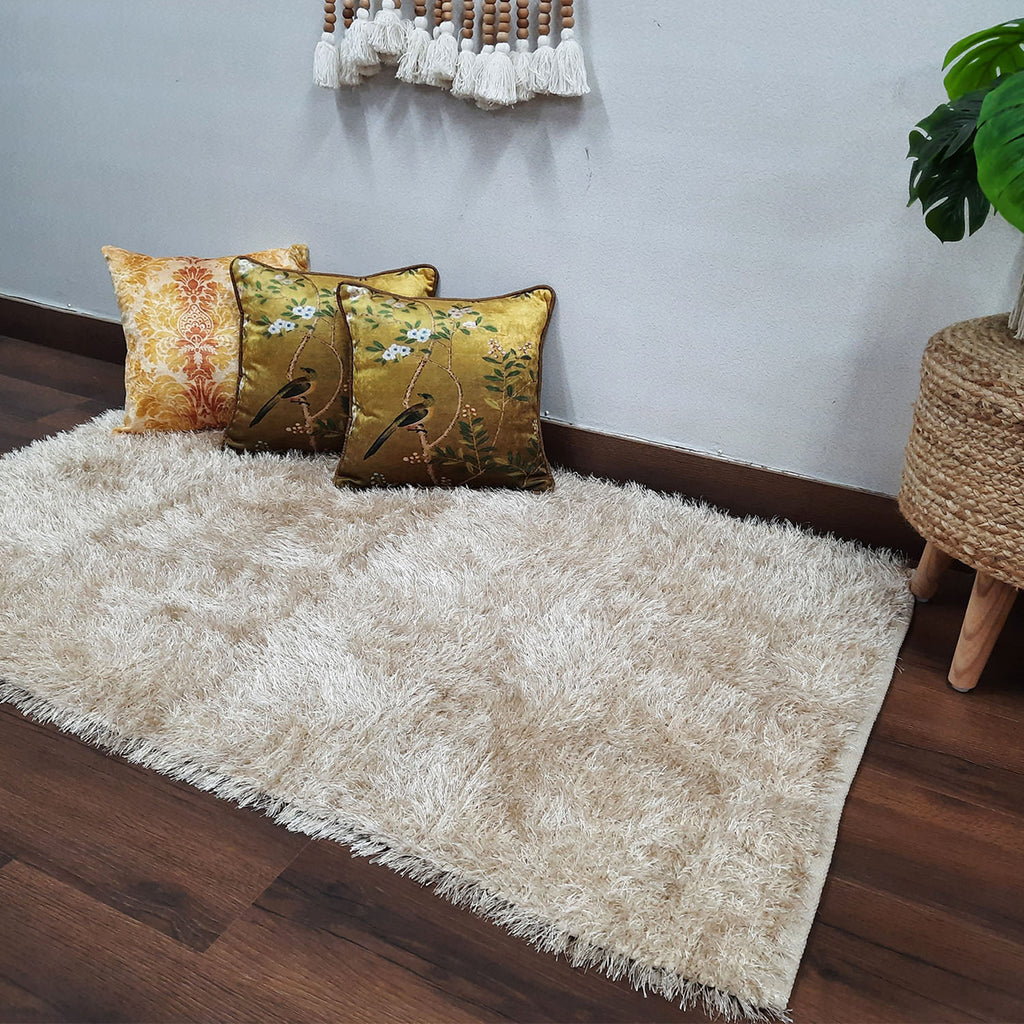 Fur Durry For Living Room|Beige|Reversible – Both sides same, Washable By Avioni