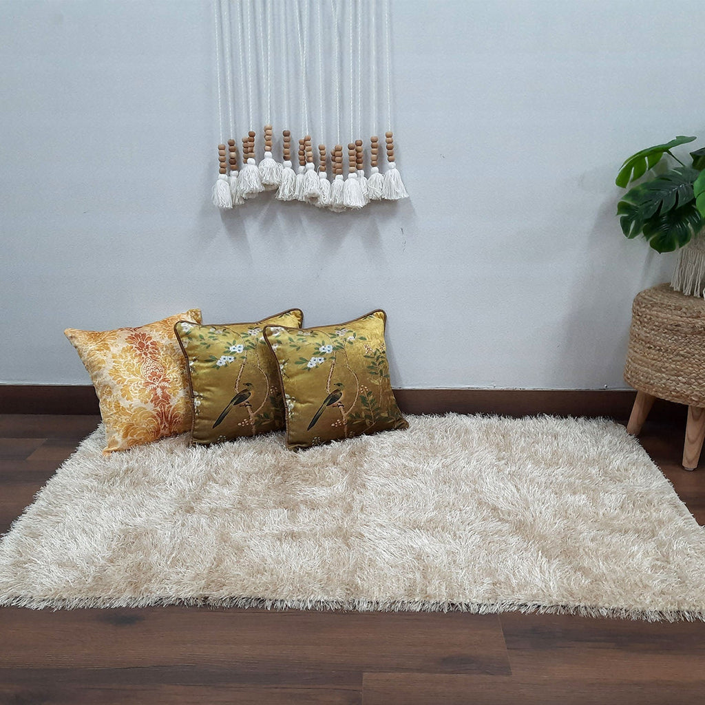 Fur Durry For Living Room|Beige|Reversible – Both sides same, Washable By Avioni