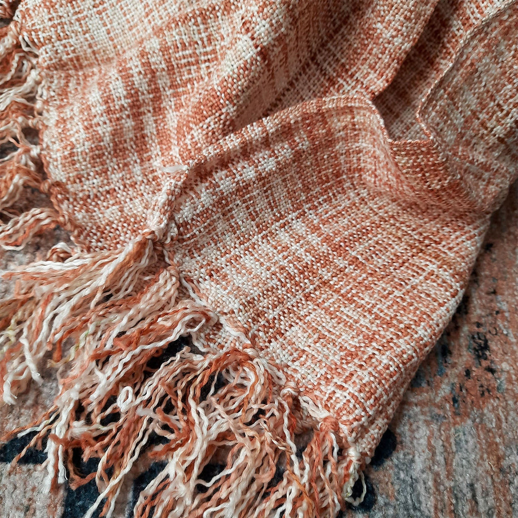 Avioni Sofa Throws/Blankets Super Soft Acrylic Handloom Weaved Orange Multicolour – (Noor Collection)-127×152 cm (50 x 60 Inch)