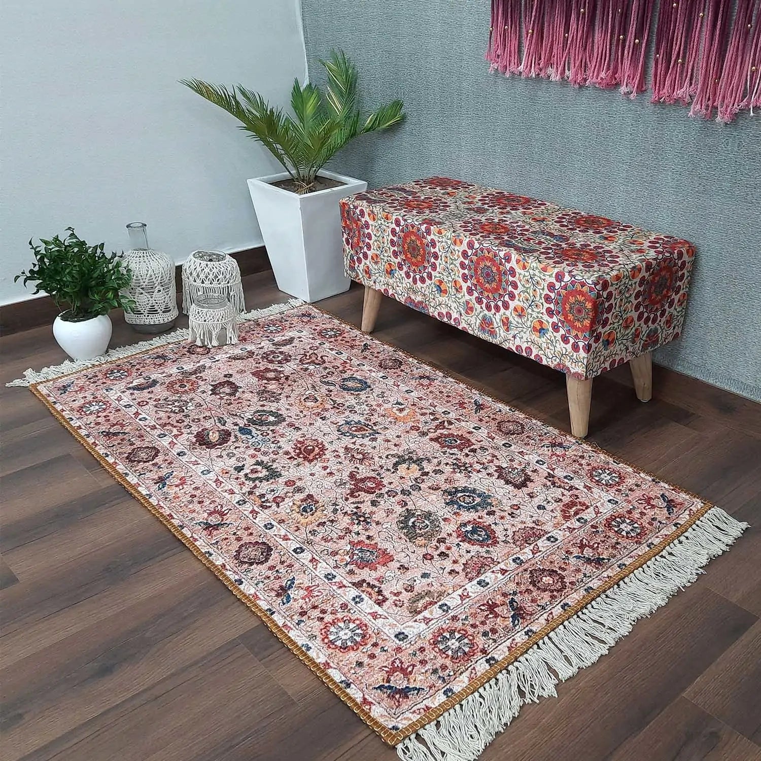 Avioni Washable Luxury Carpets -Ethnic Collection- Trible Floral Design Multishade / Multiple Sizes