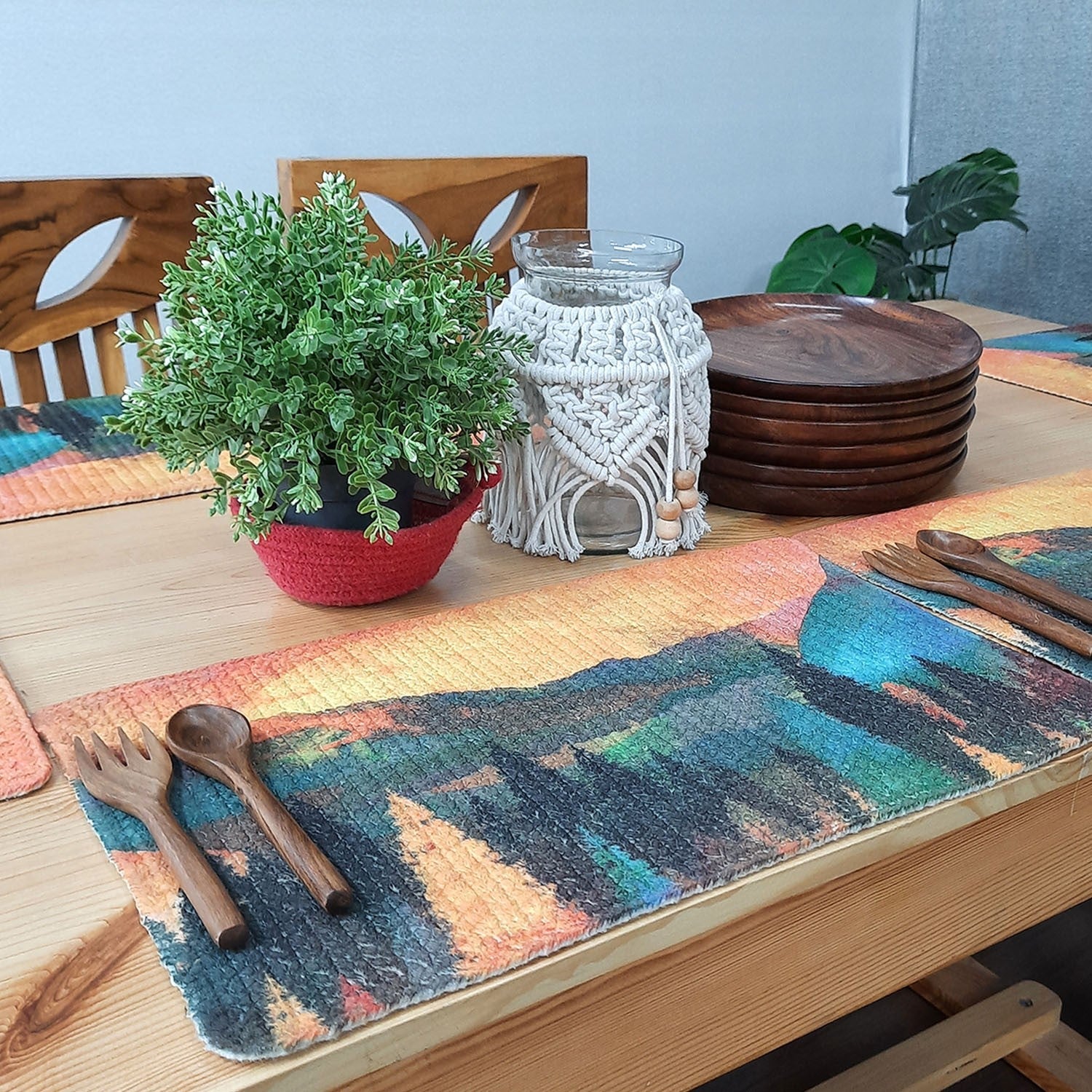 All Natural Cotton Braided Mats- “Natura Collection By Avioni”-Washable -Elegant And Exclusive-Sunset Design-Good for Gifting (29×44 cms)