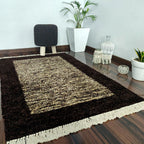 Avioni Carpet Silk Wevani Collection- Luxury Modern Border Tiedye Design – Brown