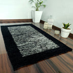 Avioni Carpet Silk Wevani Collection- Luxury Modern Border Tiedye Design – White and Black