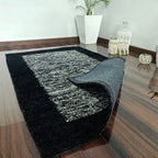 Avioni Carpet Silk Wevani Collection- Luxury Modern Border Tiedye Design – White and Black
