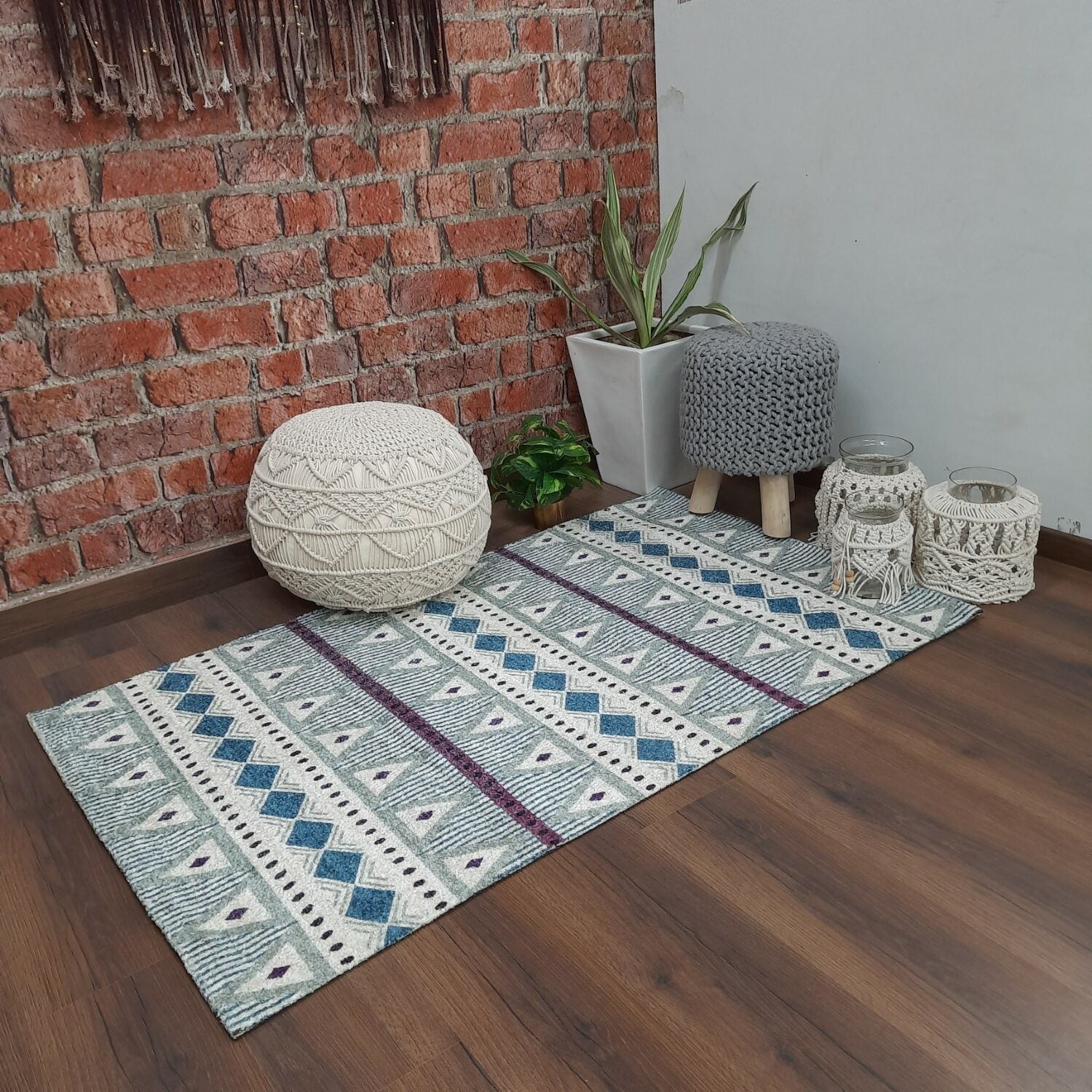 Avioni Carpets for Living Room – Neo Modern Collection Blue Carpet/Rug – 90cm x 150cm (~3×5 Feet)