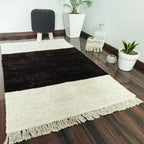 Avioni Carpets for Living Room – Wevani Collection Brown-White Carpet/Rug – 90cm x 150cm (~3×5 Feet)