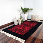 Avioni Carpets for Living Room – Wevani Collection Red And Black Carpet/Rug – 90cm x 150cm (~3×5 Feet)
