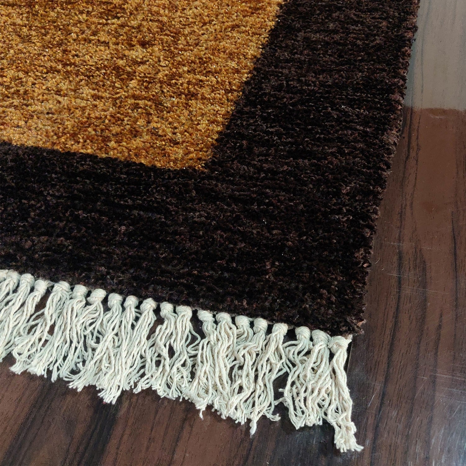 Avioni Carpets for Living Room/Pooja Room – Neo Modern Collection Brown And Coffee Carpet/Rug – 90cm x 150cm (~3×5 Feet)