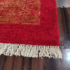 Avioni Carpets for Living Room/Pooja Room – Wevani Collection Red And Gold Carpet/Rug – 90cm x 150cm (~3×5 Feet)