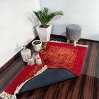 Avioni Carpets for Living Room/Pooja Room – Wevani Collection Red And Gold Carpet/Rug – 90cm x 150cm (~3×5 Feet)