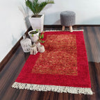 Avioni Carpets for Living Room/Pooja Room – Wevani Collection Red And Gold Carpet/Rug – 90cm x 150cm (~3×5 Feet)