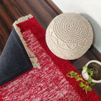 Avioni Carpets for Living Room/Pooja Room – Wevani Collection Red And White Carpet/Rug – 90cm x 150cm (~3×5 Feet)