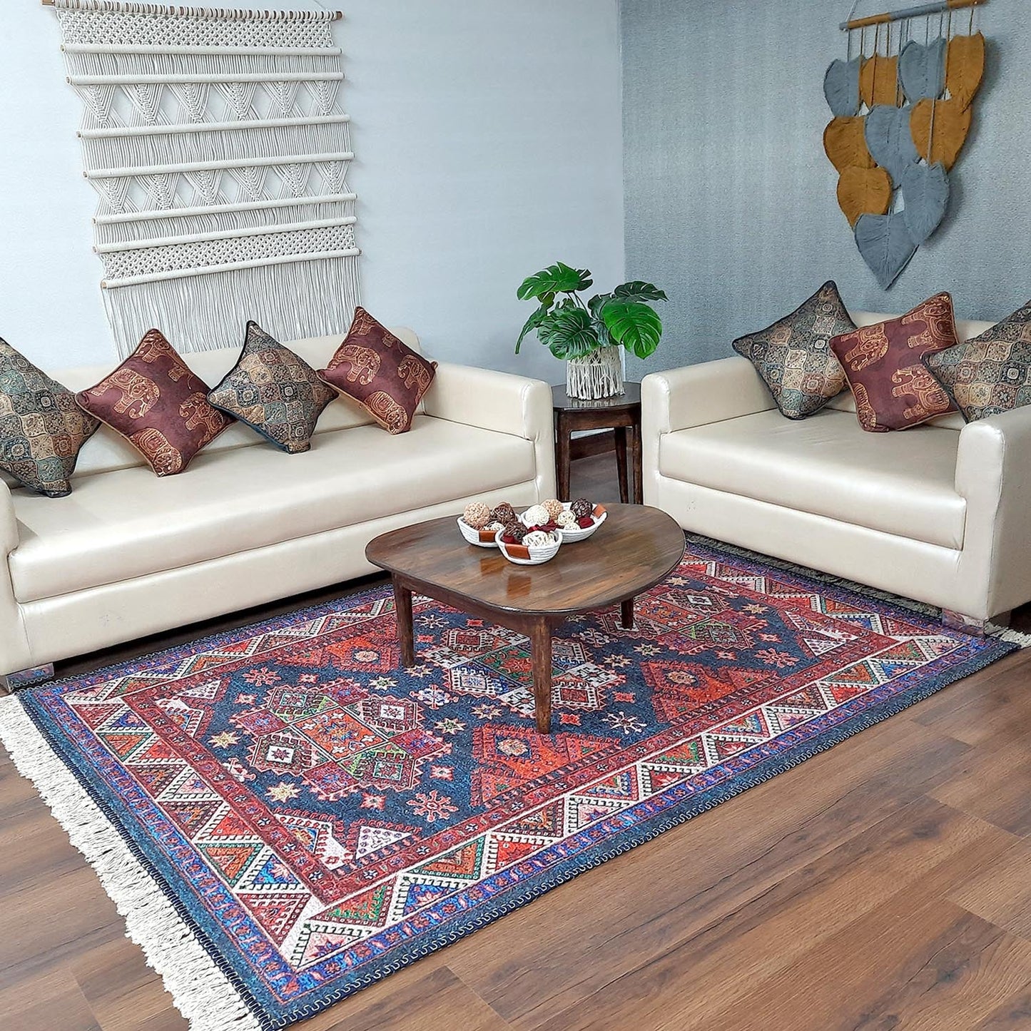 Avioni Faux Silk Carpet- Neo Ethnic Collection – Multicolour | Loomkart