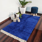 Clearance Sale-Avioni Carpets for Living Room – Wevani Collection Blue Solid Carpet/Rug – 90cm x 150cm (~3×5 Feet)