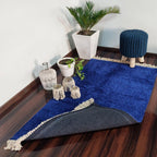 Clearance Sale-Avioni Carpets for Living Room – Wevani Collection Blue Solid Carpet/Rug – 90cm x 150cm (~3×5 Feet)