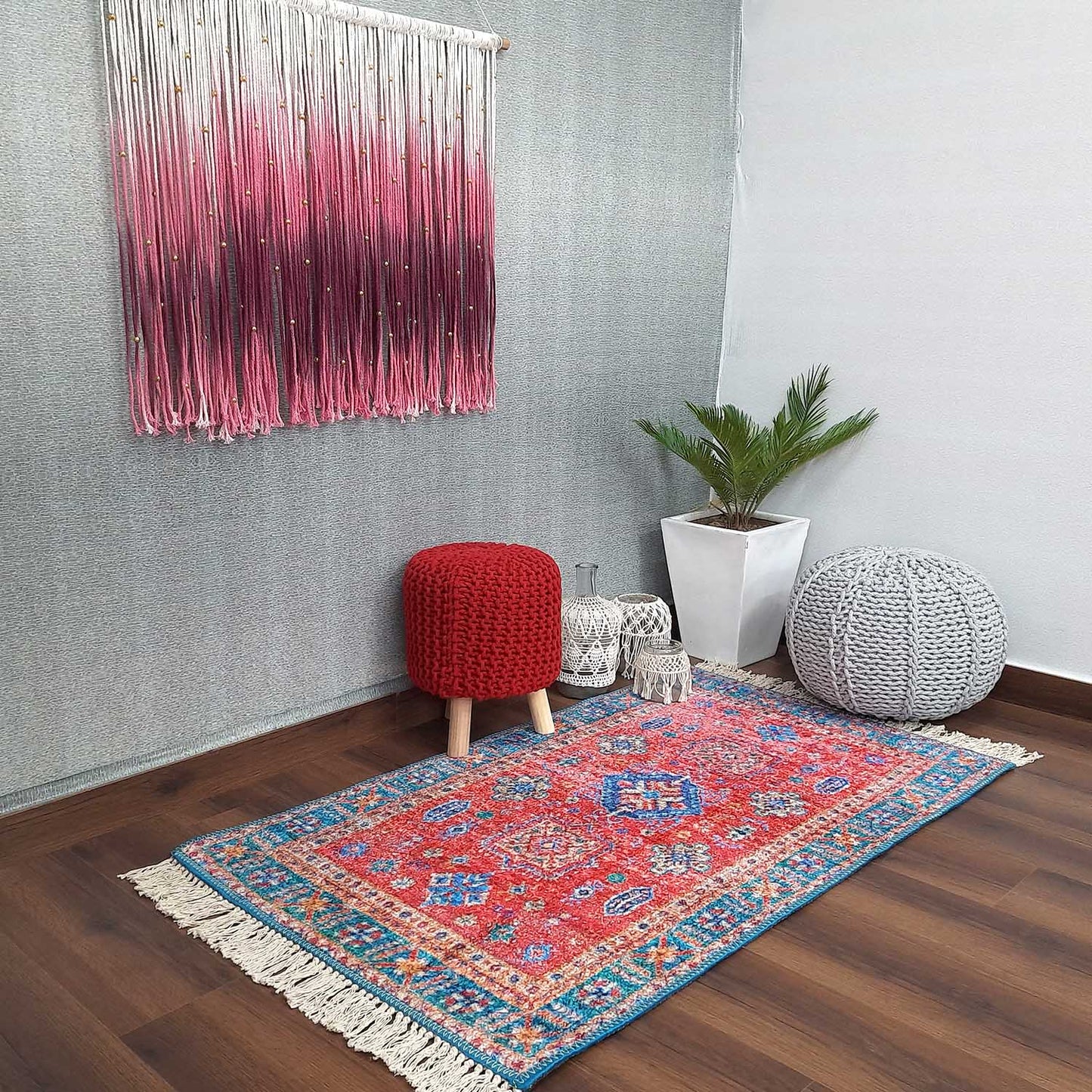 Silk Carpet Ethnic Premium Living Room Rug Eclectic Pink -Avioni