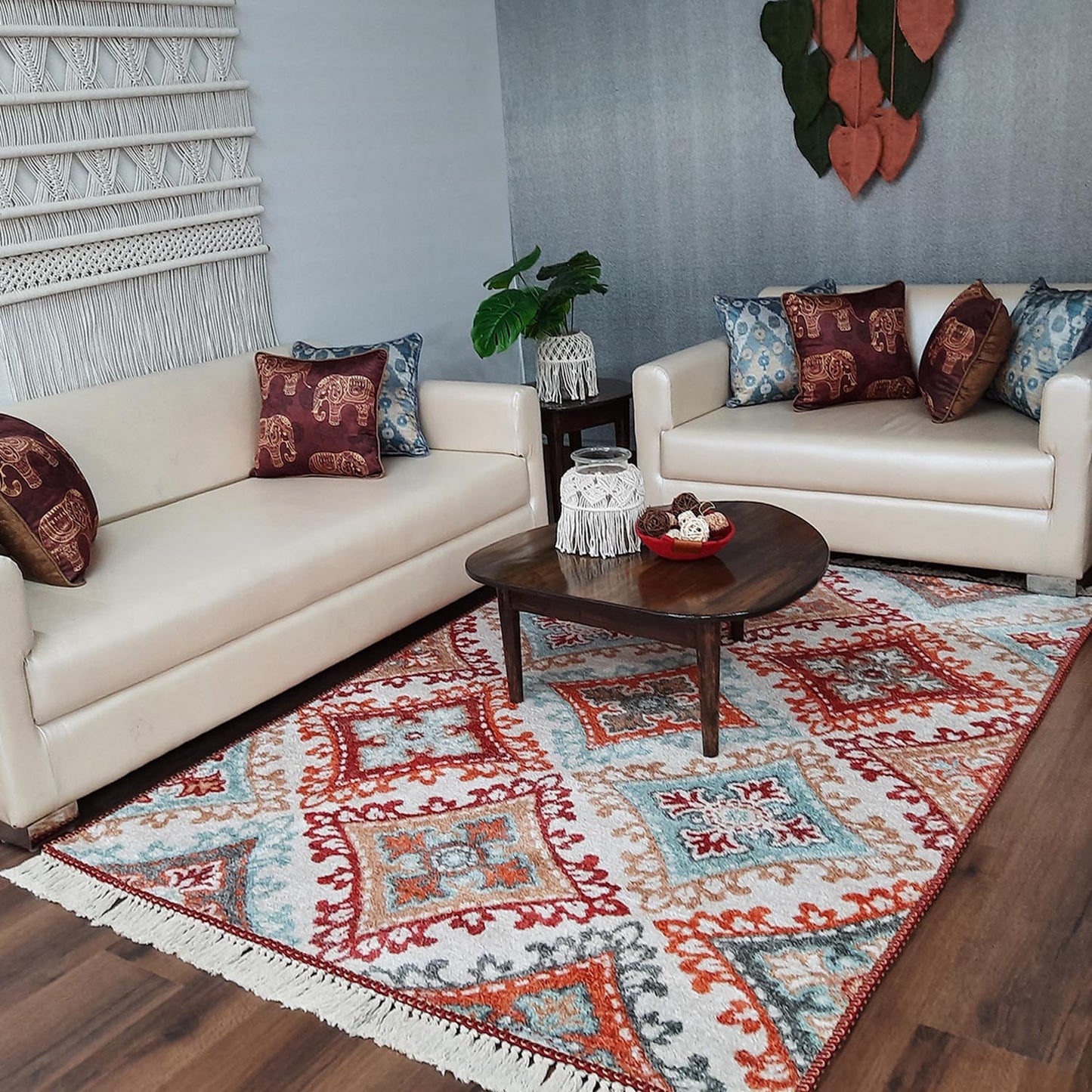 Silk Carpet Ethnic Premium Living Room Rug Red-Avioni