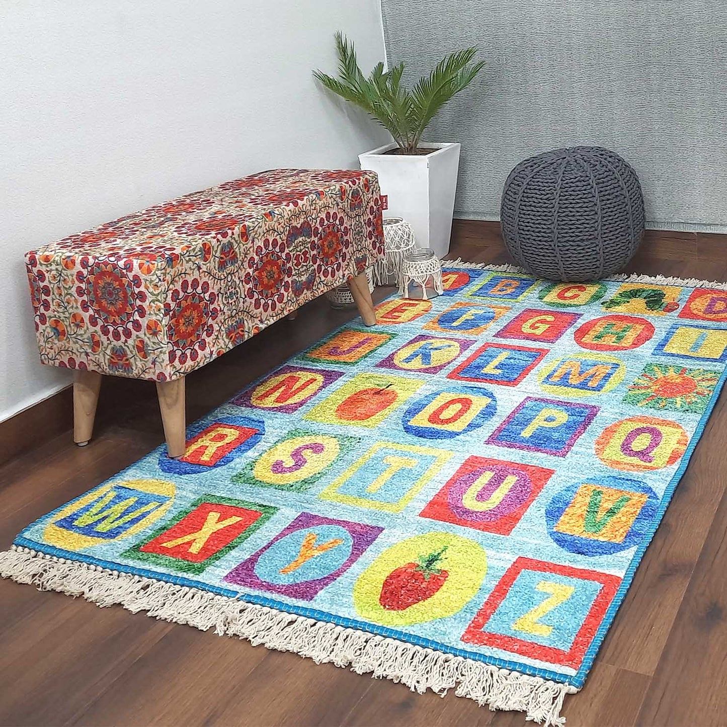 Silk Carpet Kids Collection – ABCD Kids Room Rug – Avioni