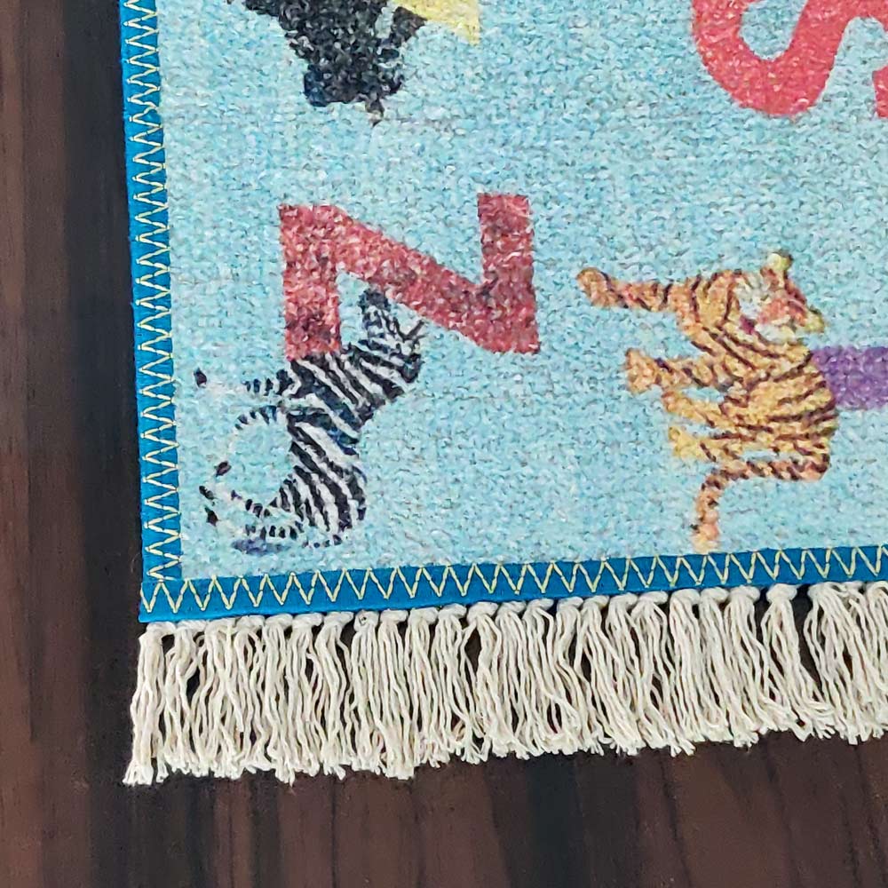Silk Carpet Kids Collection – Alphabats With Picture On Kids Room Rug -Avioni