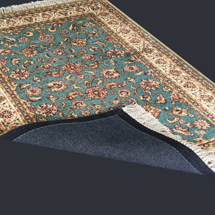 Silk Carpet Persian Design Collection Beige N Blue – Living Room Rug ...