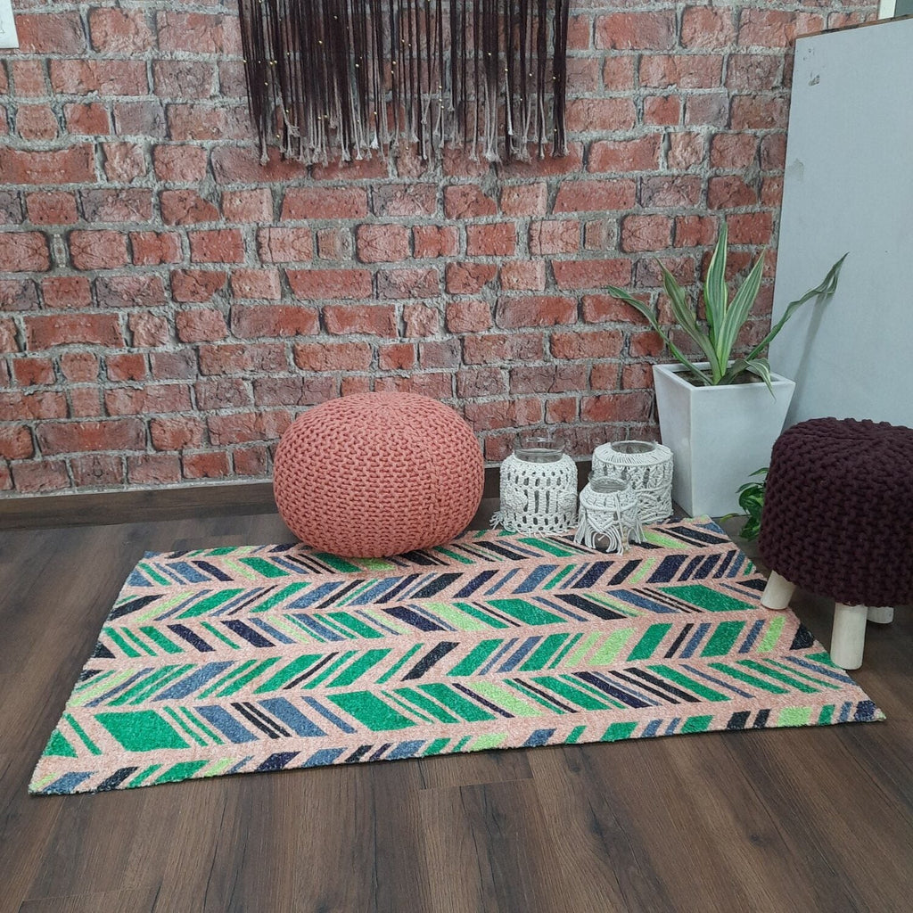 Avioni Carpets for Living Room – Neo Modern Collection Pink Multicolour Carpet/Rug - 90cm x 150cm (~3Feet × 5Feet)