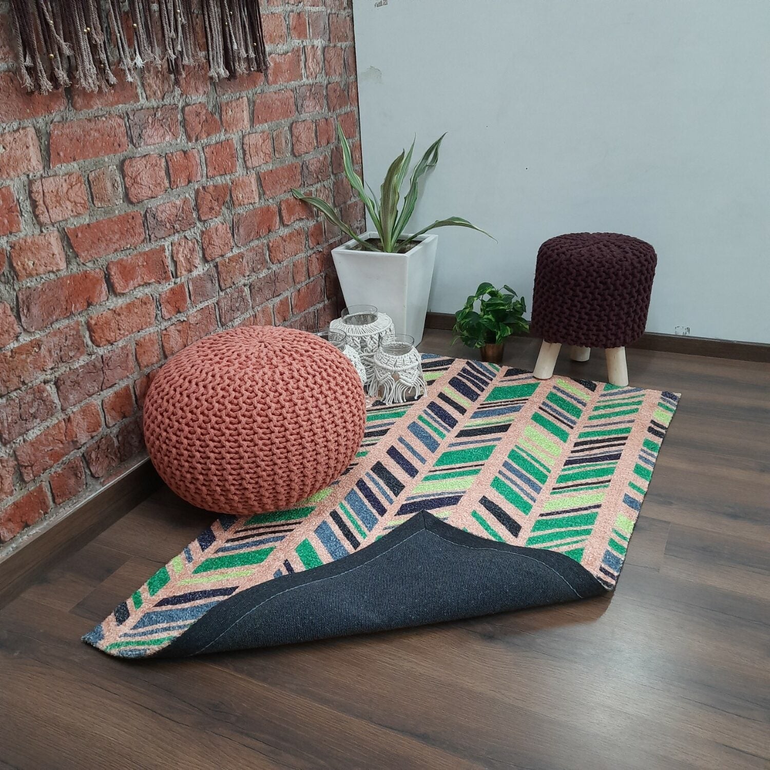 Avioni Carpets for Living Room – Neo Modern Collection Pink Multicolour Carpet/Rug - 90cm x 150cm (~3Feet × 5Feet)