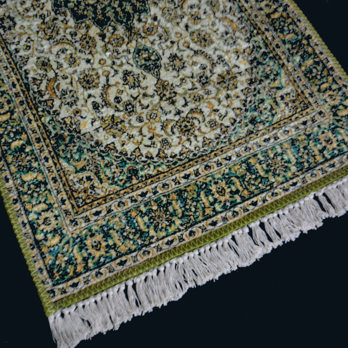 Silk Carpet Persian Design Collection Green And Beige – Living Room Rug -Avioni