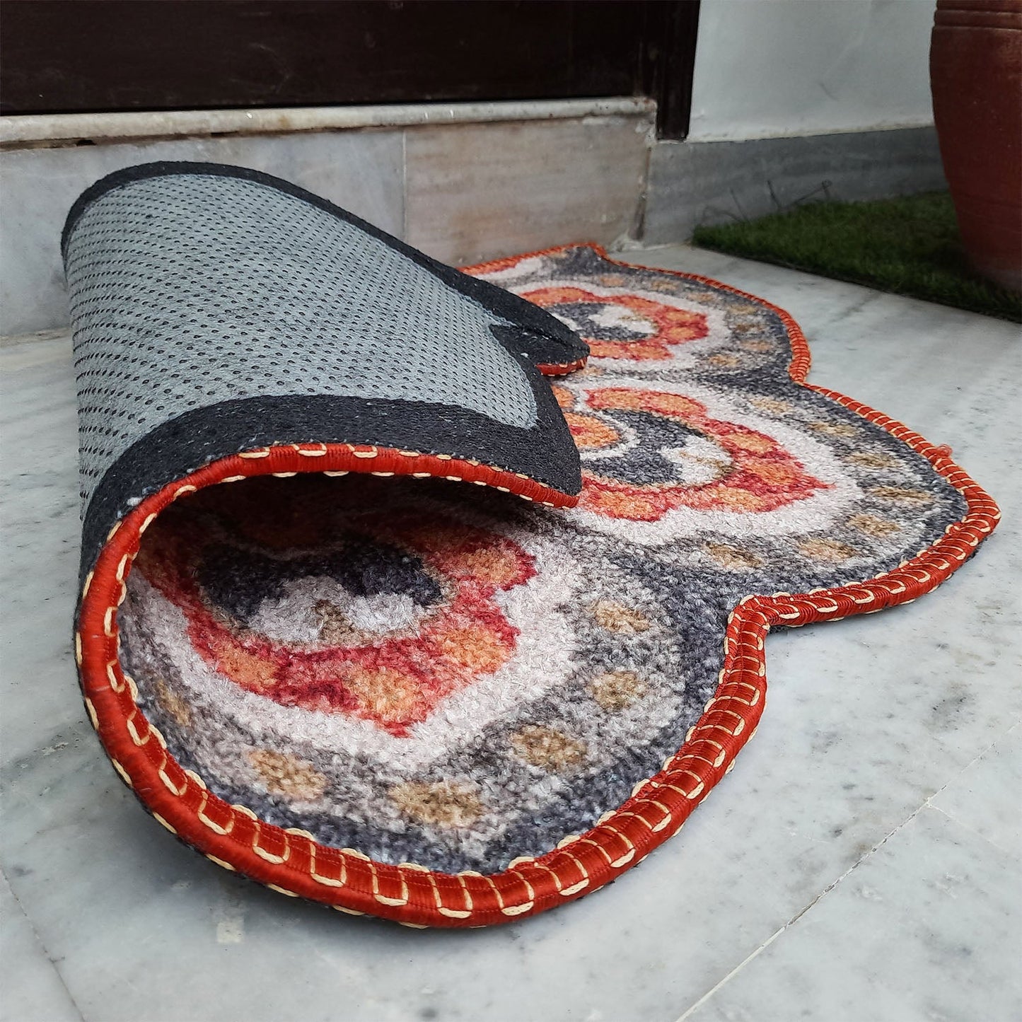 Avioni Home Floor Mats in Beautiful Rangoli Modern Petals Design | Anti Slip, Durable & Washable | Outdoor & Indoor