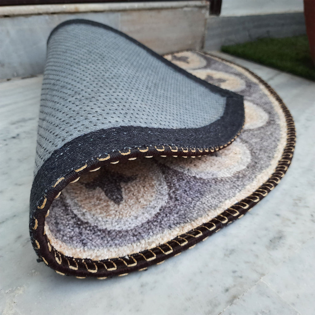 Avioni Home Floor Mats in Beautiful Rangoli Modern Semi Round Design | Anti Slip, Durable & Washable | Outdoor & Indoor