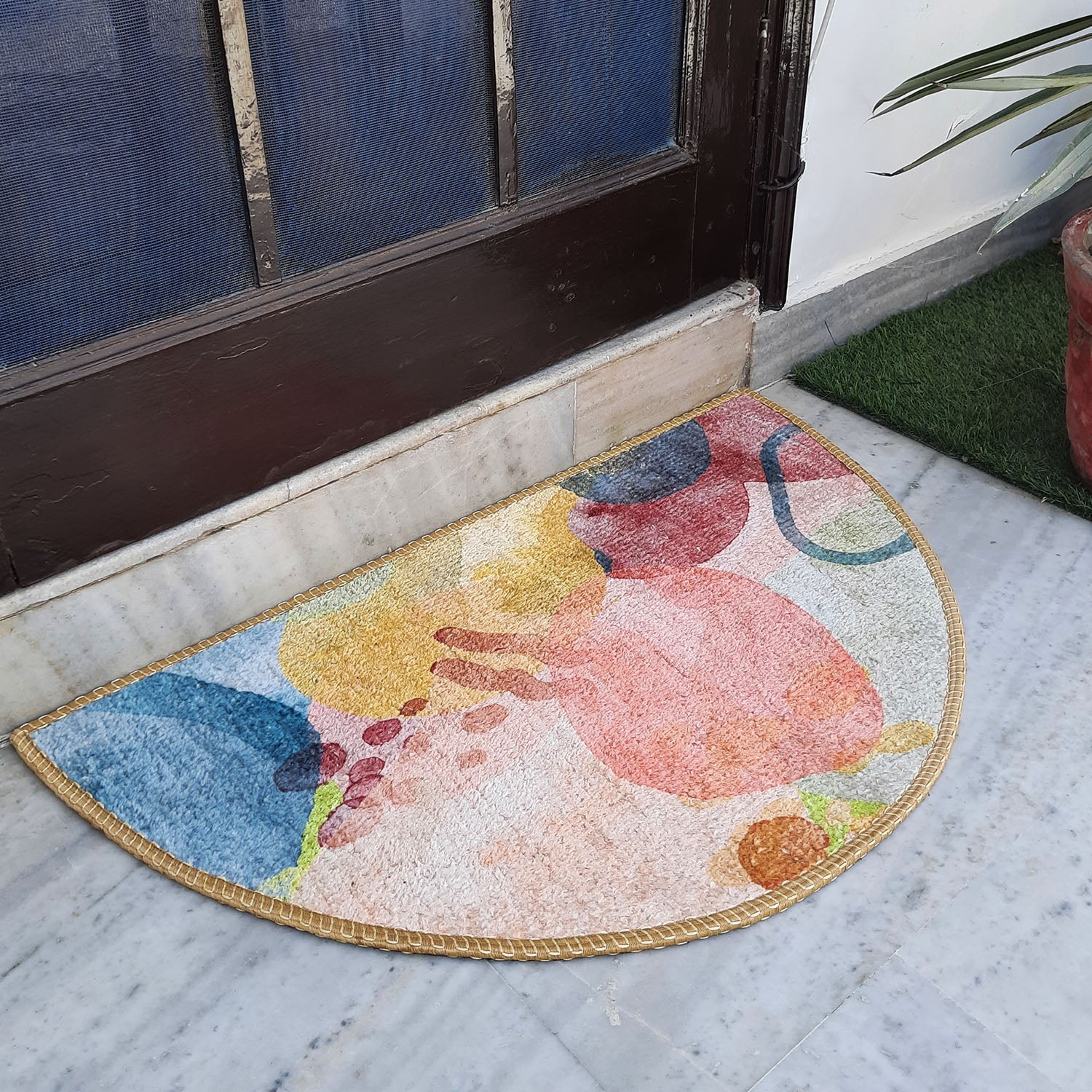 Avioni Home Floor Mats in Beautiful Boho Abstract Design | Anti Slip, Durable & Washable | Outdoor & Indoor