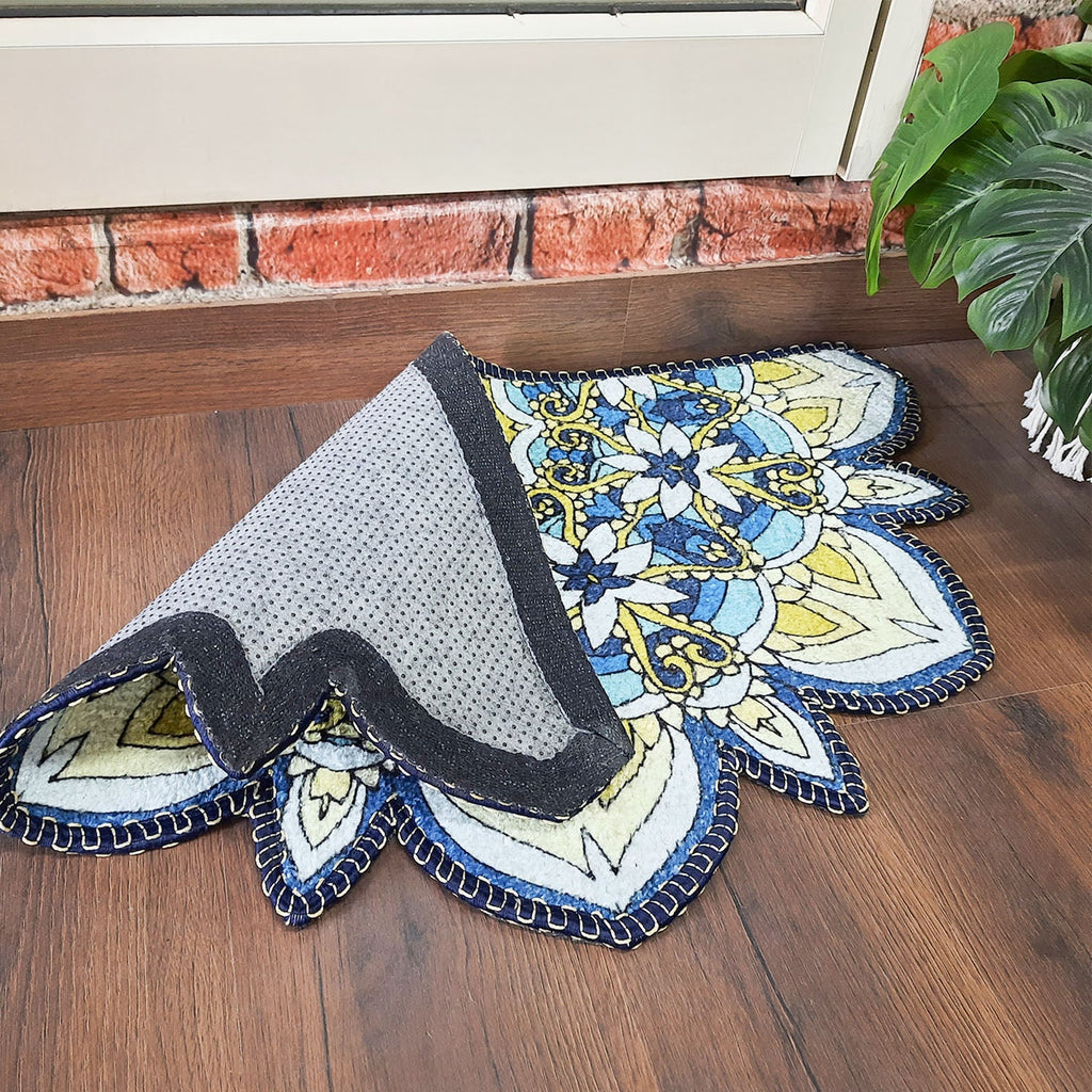 Avioni Home Floor Mats in Beautiful Rangoli Cutout Design | Anti Slip, Durable & Washable | Outdoor & Indoor