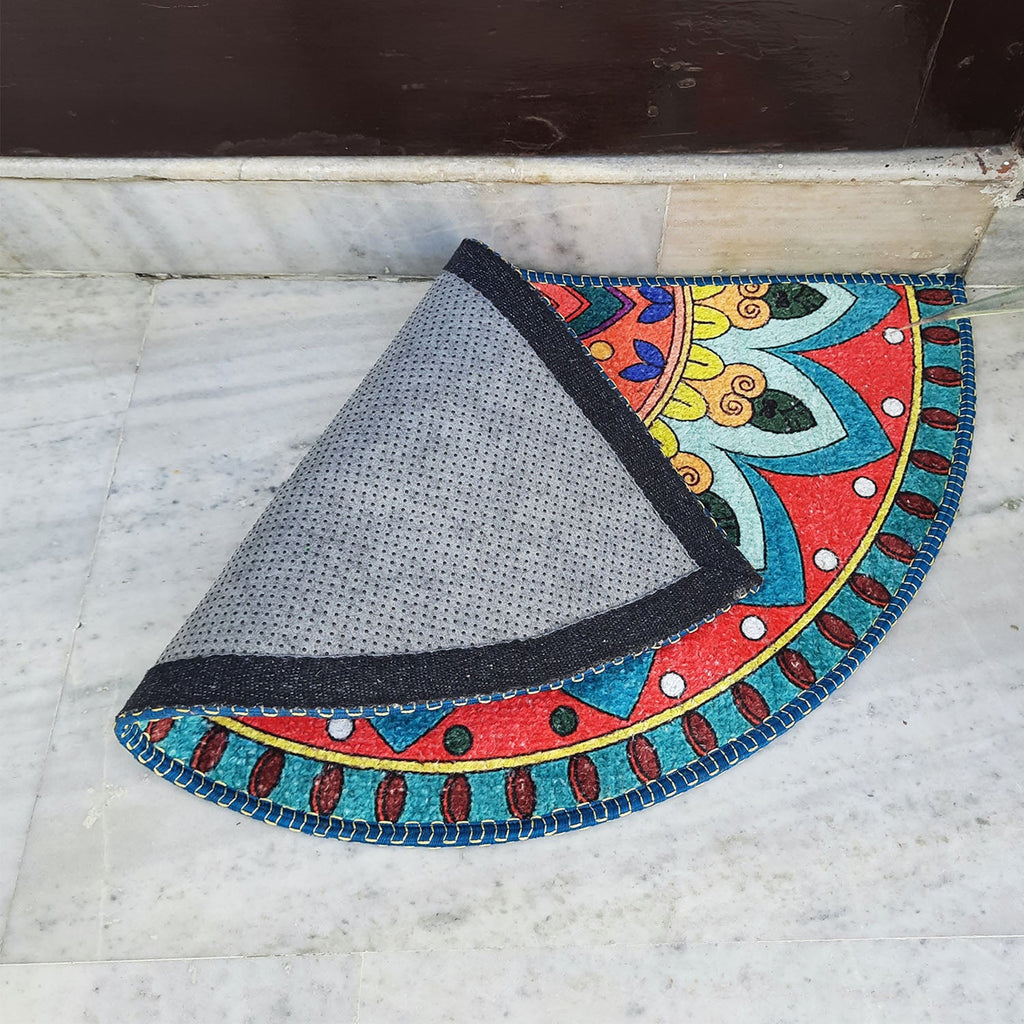 Avioni Home Floor Mats in Beautiful Rangoli Traditional Design | Anti Slip, Durable & Washable | Outdoor & Indoor
