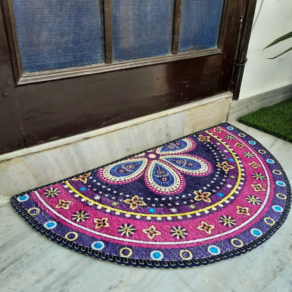 Avioni Home Floor Mats in Beautiful Traditional Rangoli Design | Anti Slip, Durable & Washable | Outdoor & Indoor