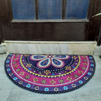 Avioni Home Floor Mats in Beautiful Traditional Rangoli Design | Anti Slip, Durable & Washable | Outdoor & Indoor