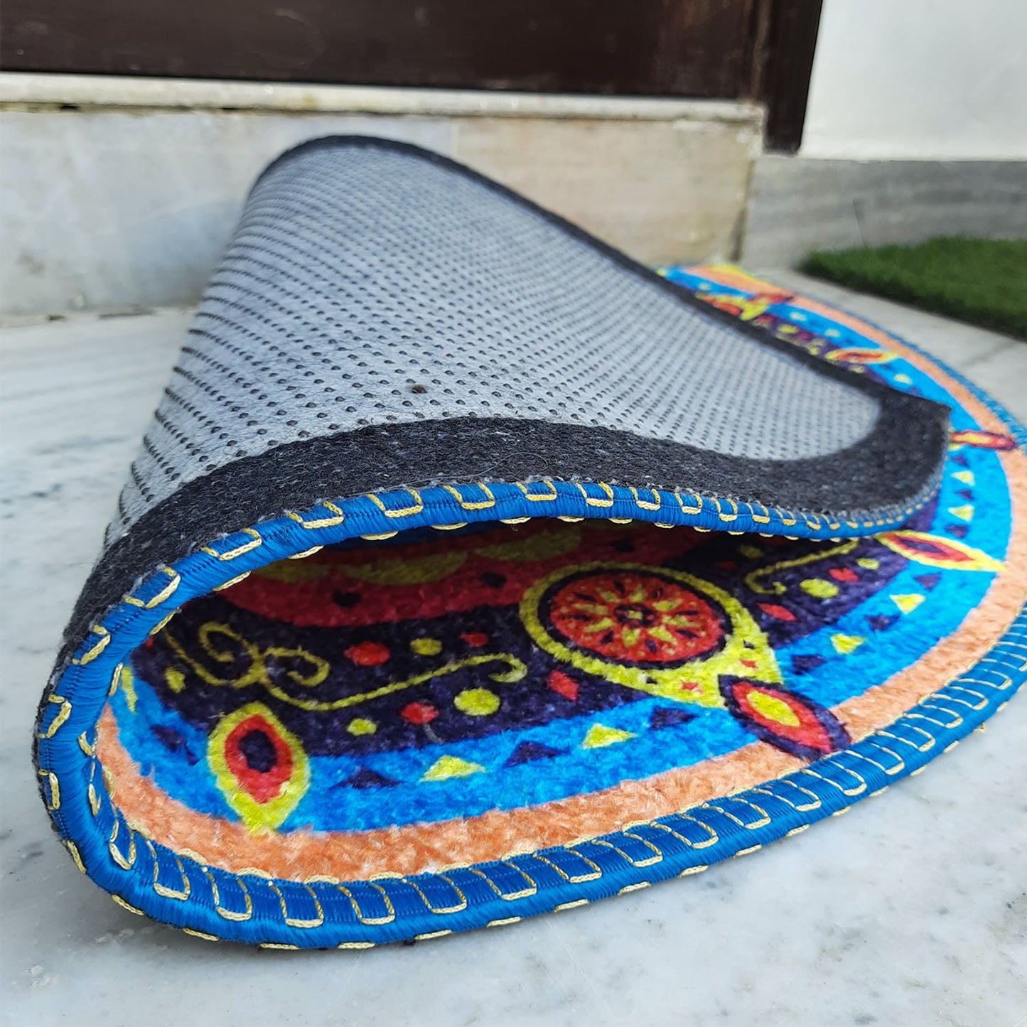 Avioni Home Floor Mats in Beautiful Traditional Lakshmi Padma (Feet) Design | Anti Slip, Durable & Washable | Outdoor & Indoor