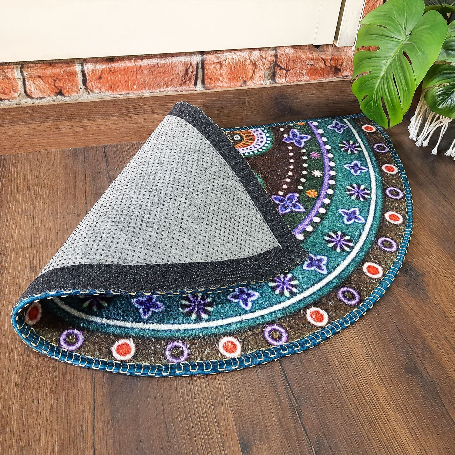 Avioni Home Floor Mats in Beautiful Traditional Rangoli Design | Anti Slip, Durable & Washable | Outdoor & Indoor