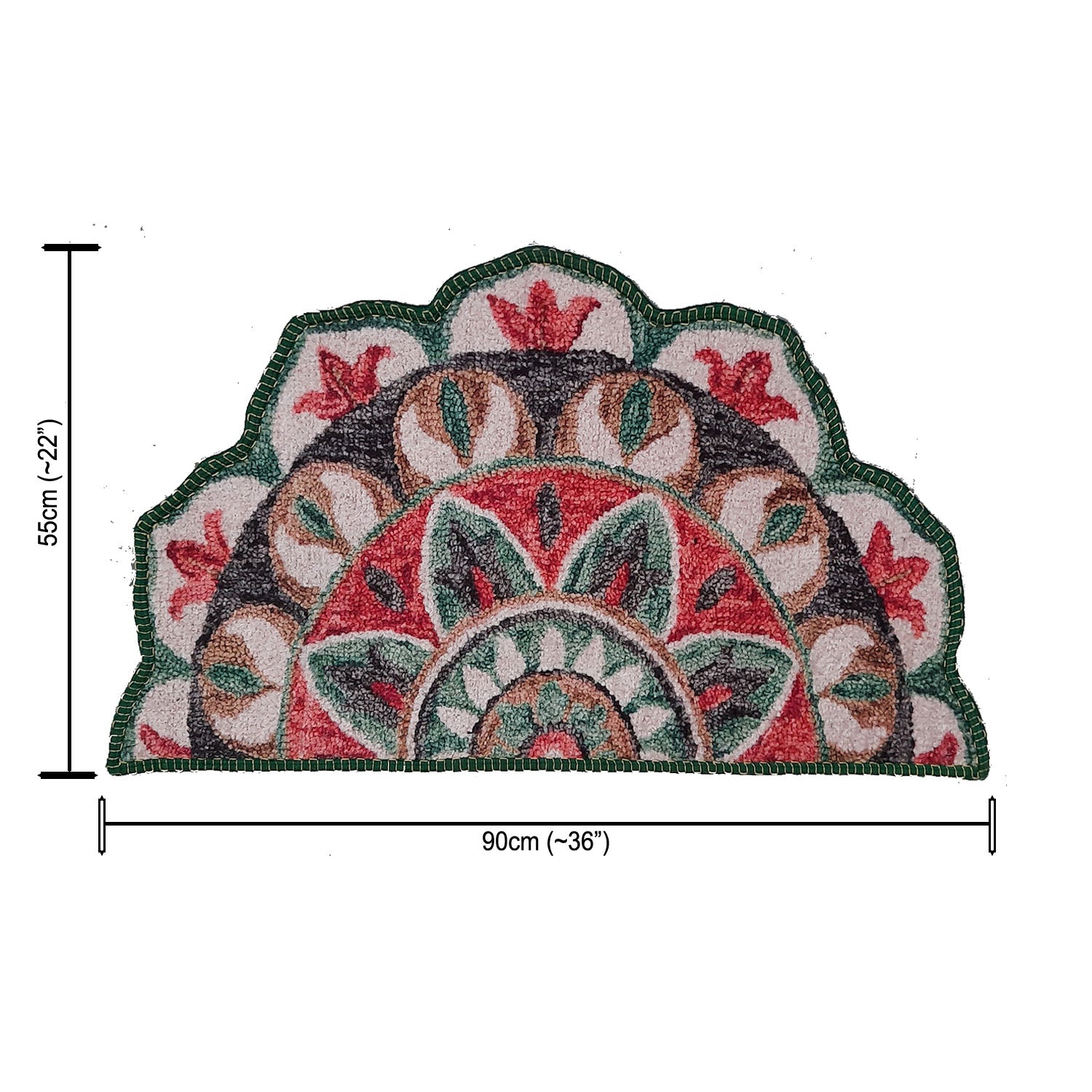 Avioni Home Floor Mats in Beautiful Rangoli Design | Petals Design | Anti Slip, Durable & Washable | Outdoor & Indoor