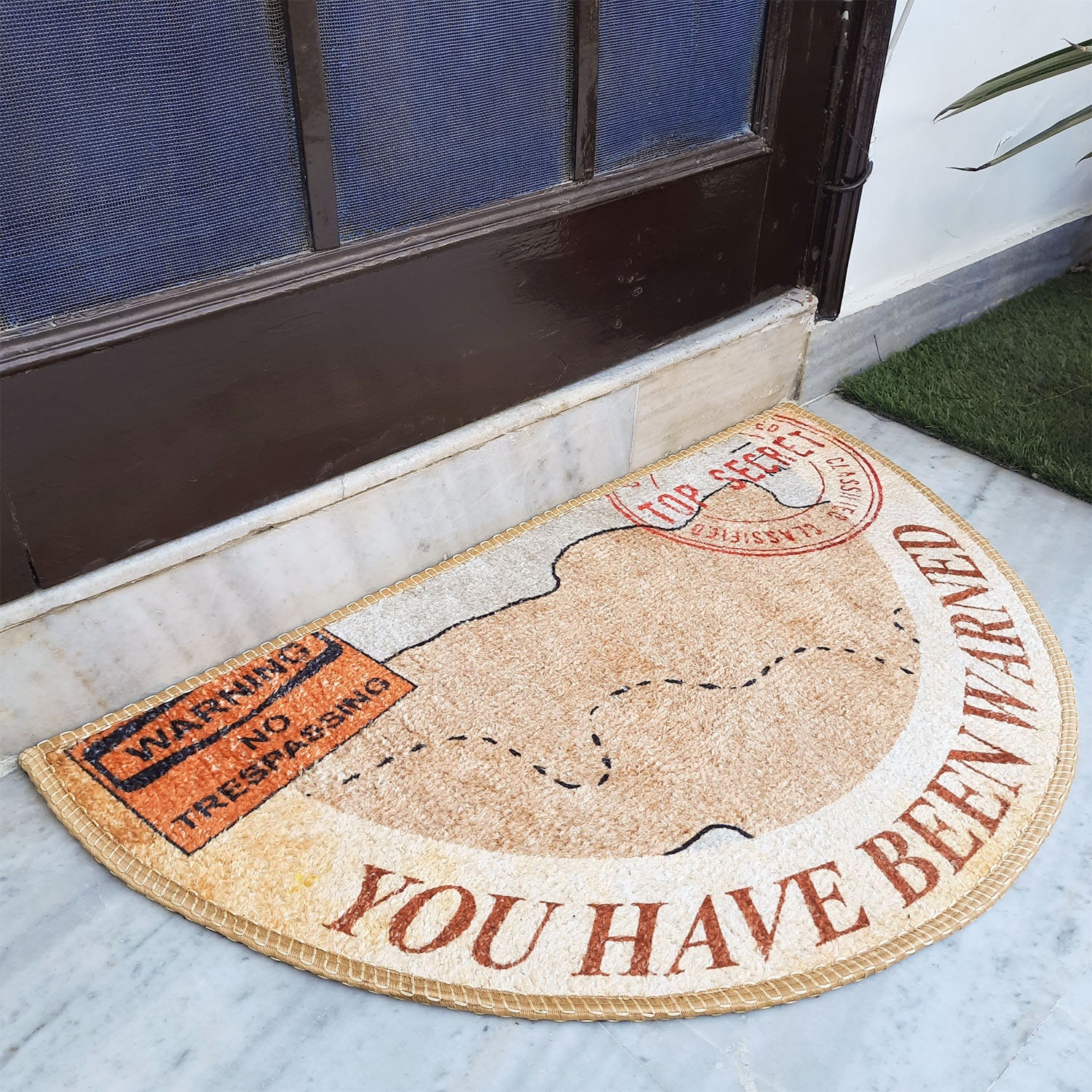 Avioni Home Floor Mats in Modern Design with a Fun Warning Message  | Anti Slip, Durable & Washable | Outdoor & Indoor